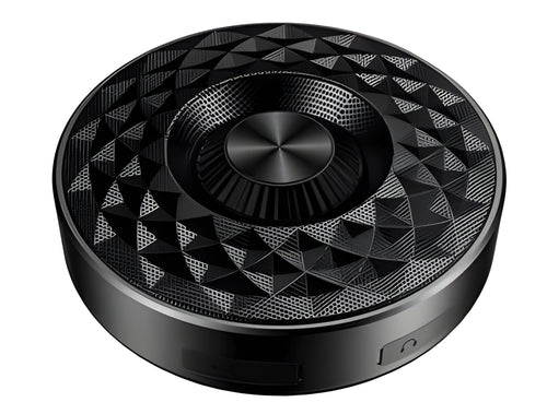 Portable wireless Bluetooth mini speaker in black, orange, and silvery white colour options.