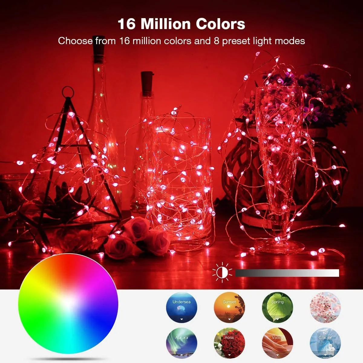 New Bluetooth Christmas tree decoration light with 100 LED beads on 10m string, IP65 rated, remote control for RGB colour