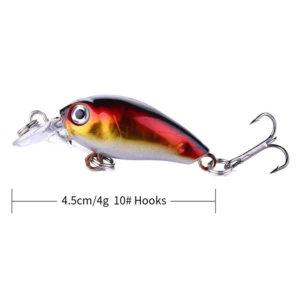 Rock Little Fat Man 4G steel bionic fishing lure in rainbow colour on white background