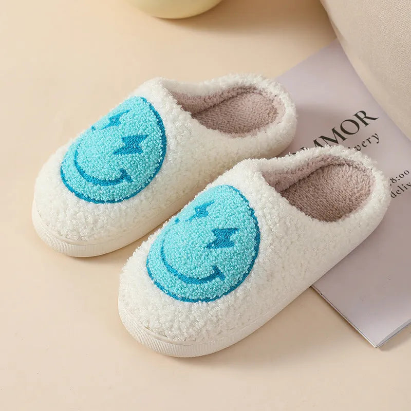 Plush women's cartoon slipper with non-slip PVC sole in Big Love pattern.