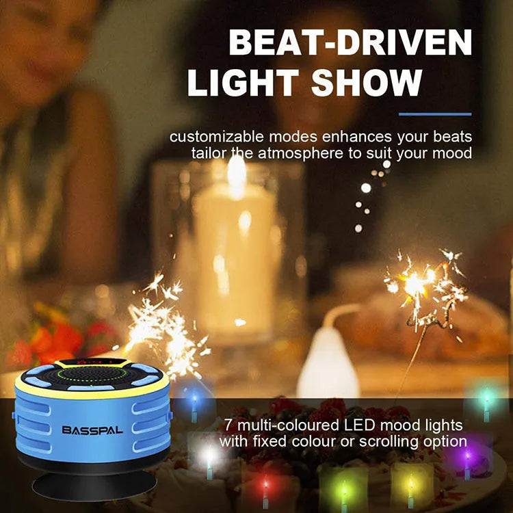 TWS series portable Bluetooth audio speaker in Blue with plastic shell and key controls