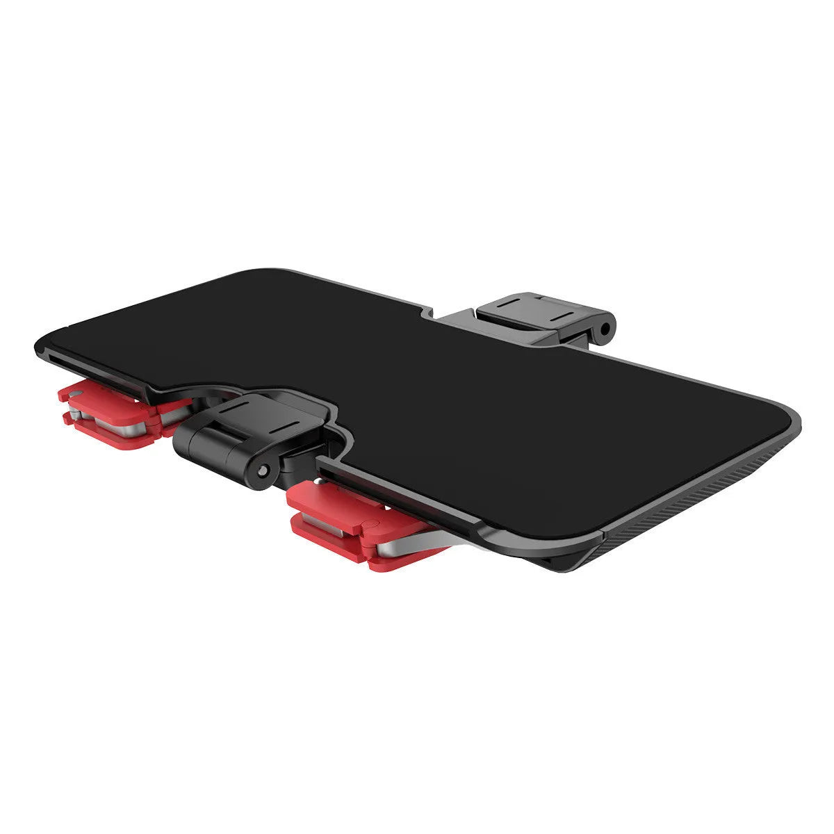 Black PG-9137 mobile phone gaming trigger bracket with adjustable metal trigger and telescopic phone clip.