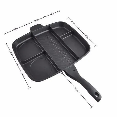 Large 38cm by 56cm multifunctional 5-in-1 frying pan bakeware with non-stick coating