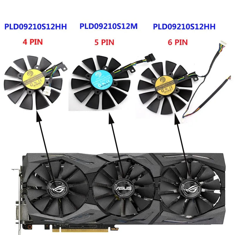Power Logic PLD09210S12M 87mm square graphics card cooling replacement fan
