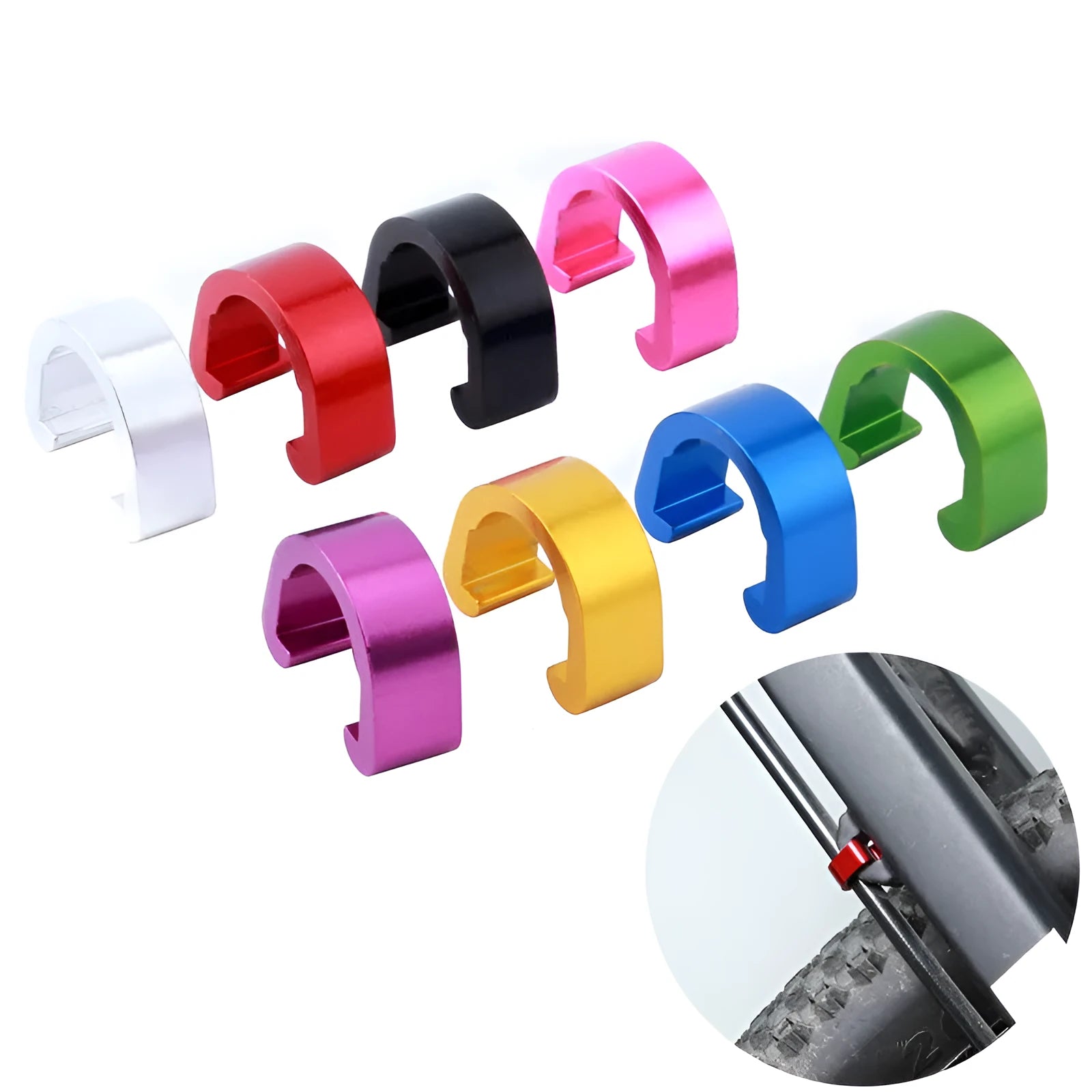 Aluminium alloy C-shaped buckle in eight colour options with 10.2x13x5mm dimensions