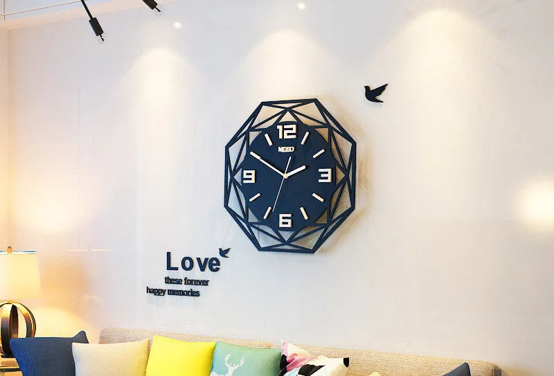 Acrylic wall clock with silent sweeping movement, square shape, green colour, size 40x40cm