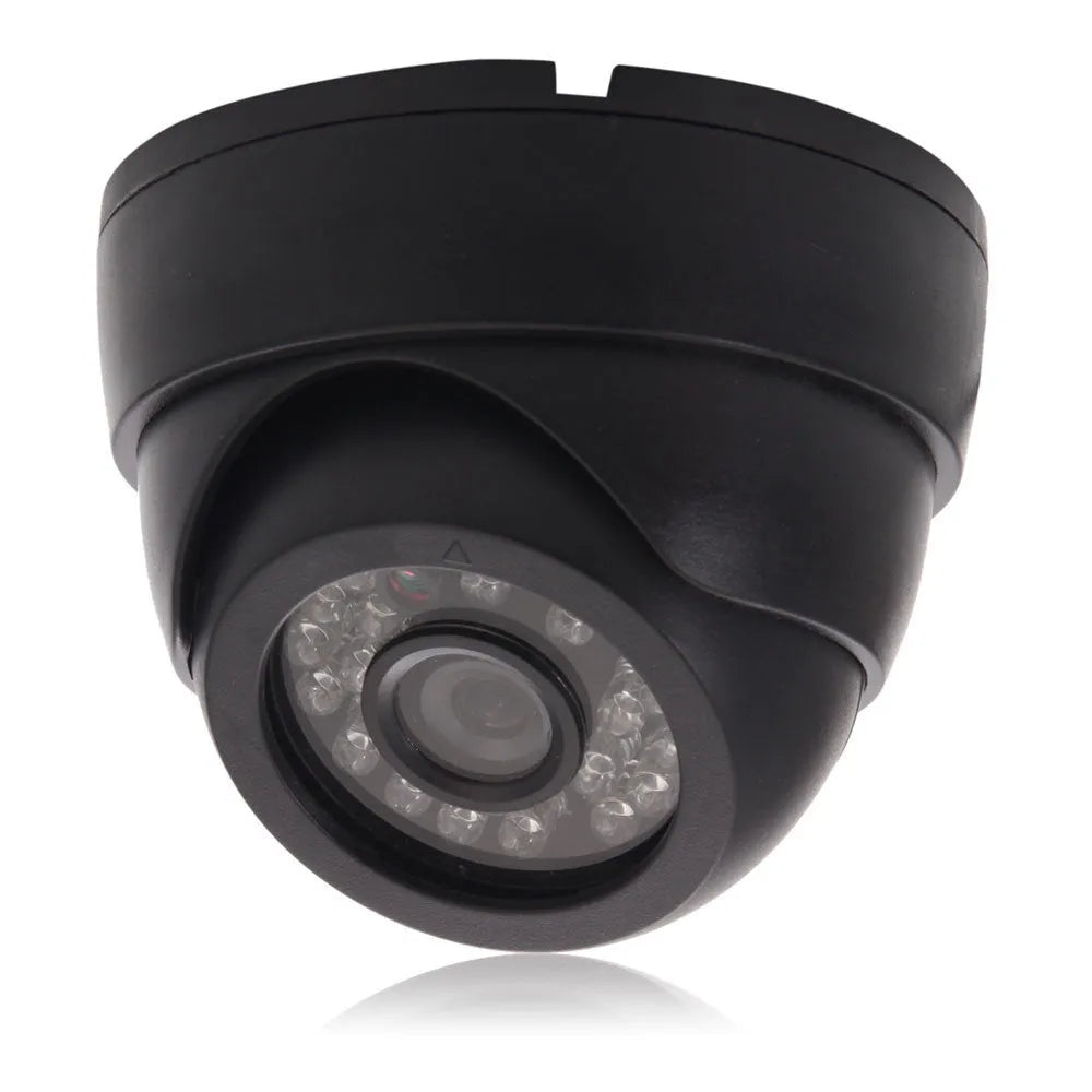 2MP 1080P AHD TVI CVI coaxial HD dome camera with 3.6mm lens and 15m IR night vision in black