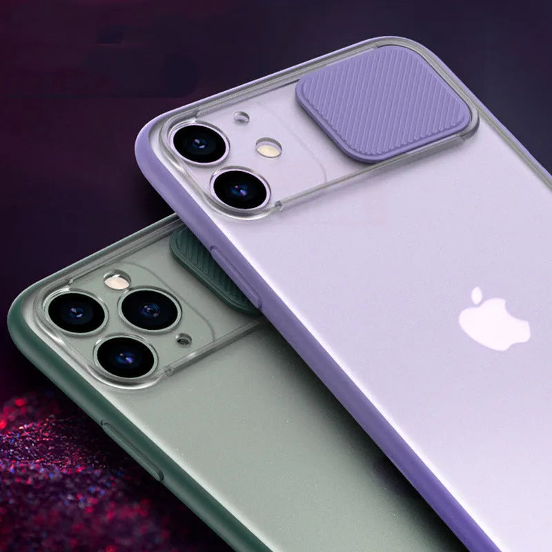 Frosted frame lens silicone phone case for Apple iPhone in multiple colour options