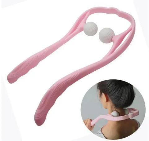 Plastic pressure point therapy neck massager with adjustable stand in blue colour