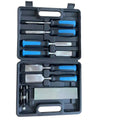 8-piece blue wood chisel set with sharpening stone for wood carving and woodworking