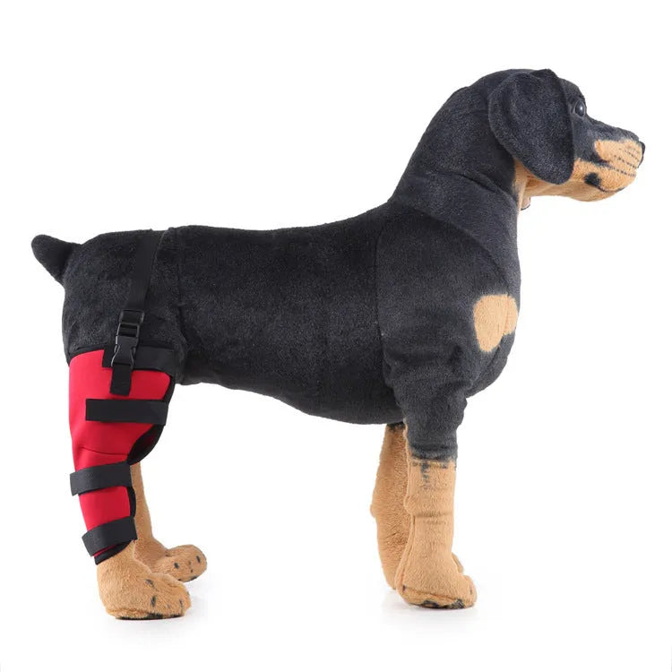 Pet leg rehabilitation foot support made of SBR, available in black, for left or right foot, size options XS to L
