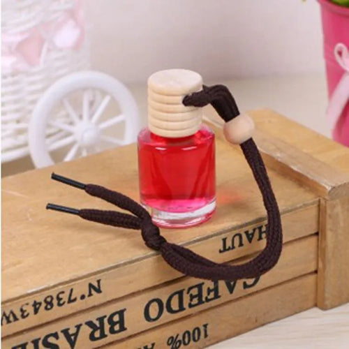Glass bottle car air freshener hanging ornament with 55g aromatherapy refill options