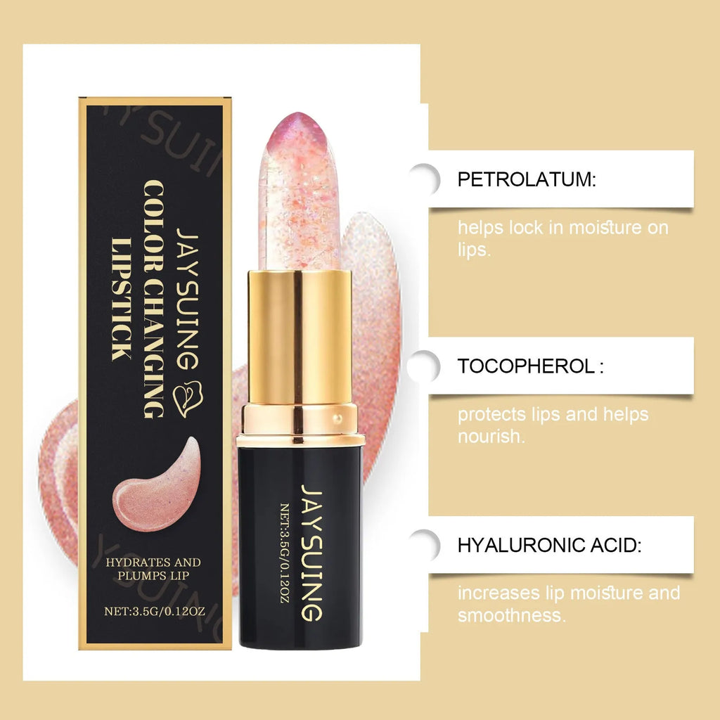 3.5g colour changing lipstick bullet that provides hydration and a personalised pink shade.