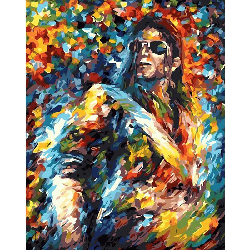 40x50cm DIY manual decompression digital painting kit with canvas, three brushes, and hooks