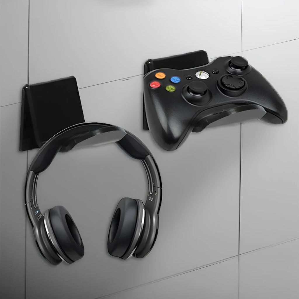 Universal plastic game controller mounting bracket in black, white and transparent colour options