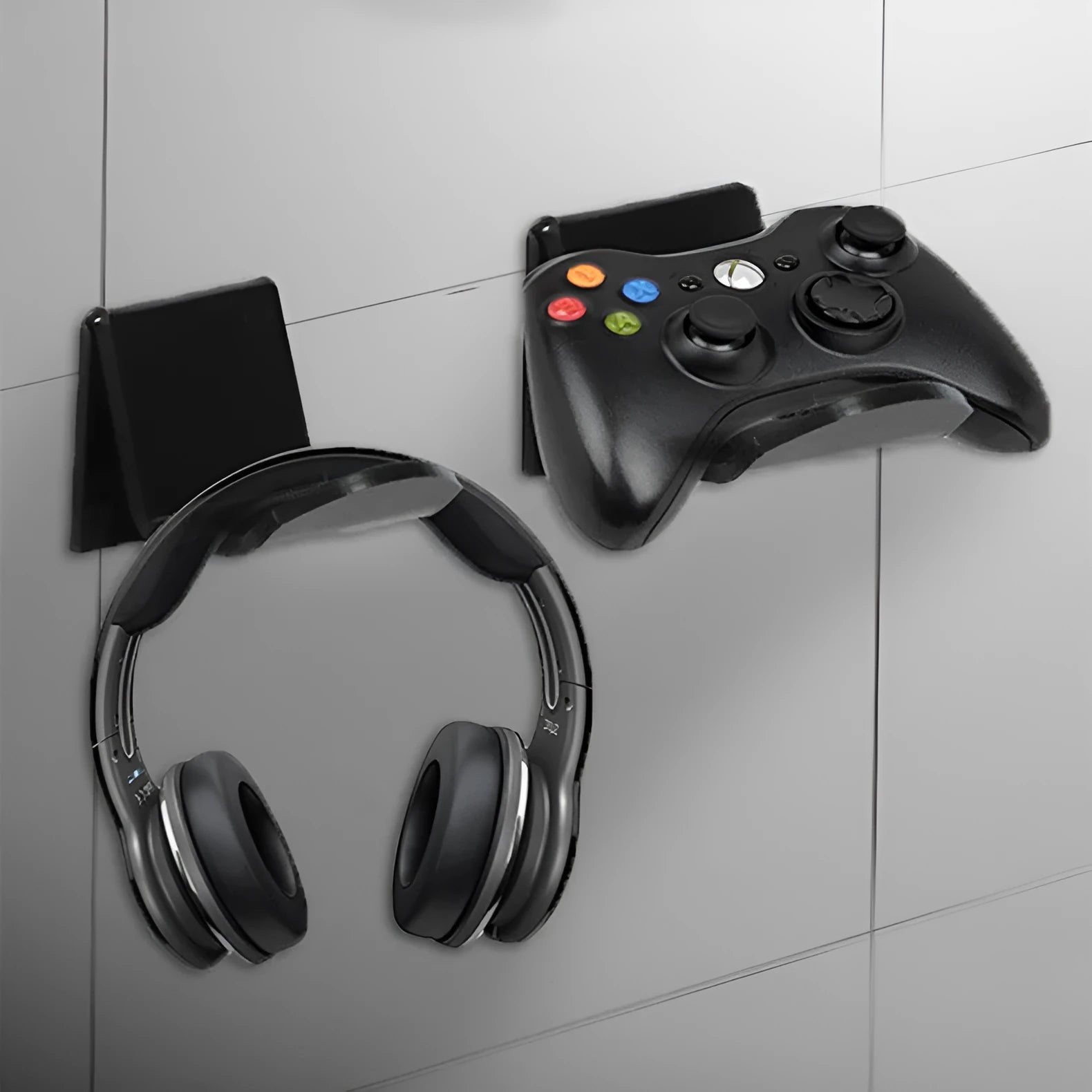 Universal plastic game controller mounting bracket in black, white and transparent colour options