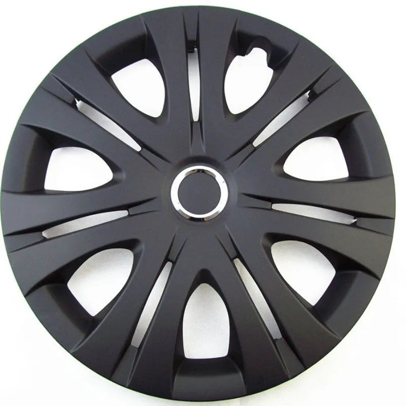 Universal monochrome wheel hub cover in ABS plastic for car decoration.