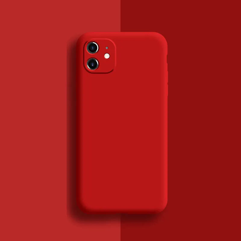 Silicone protective case for iPhone 11 series shown in one of seven solid colour options.