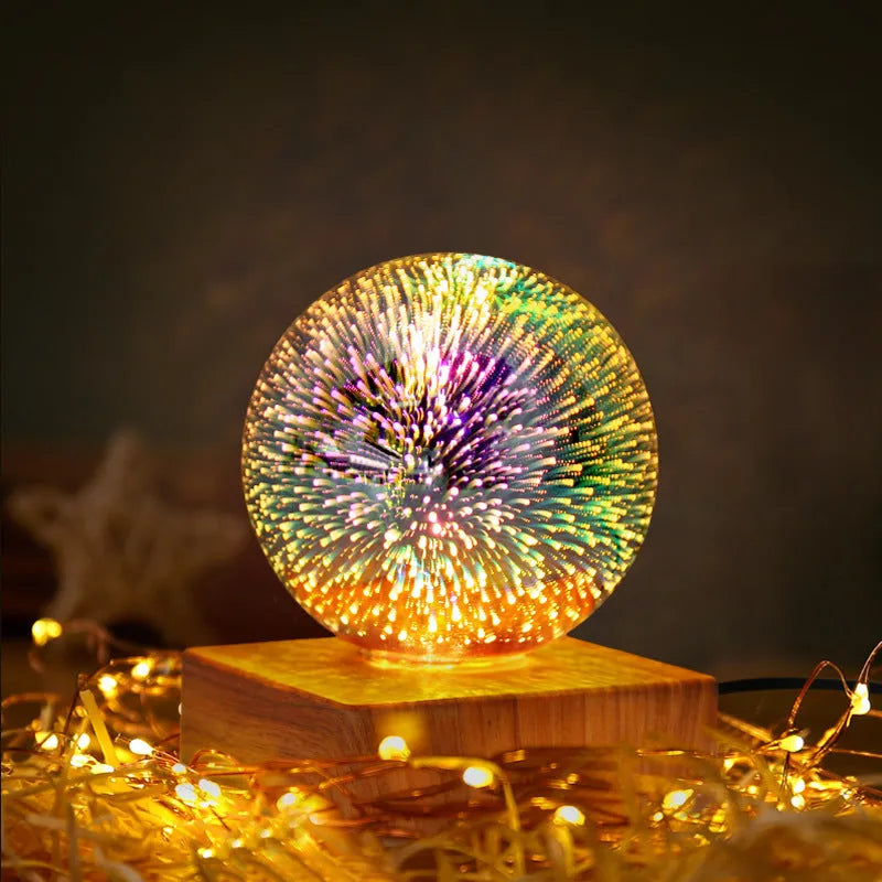 USB-powered crystal ball LED night light with touch control in spherical design