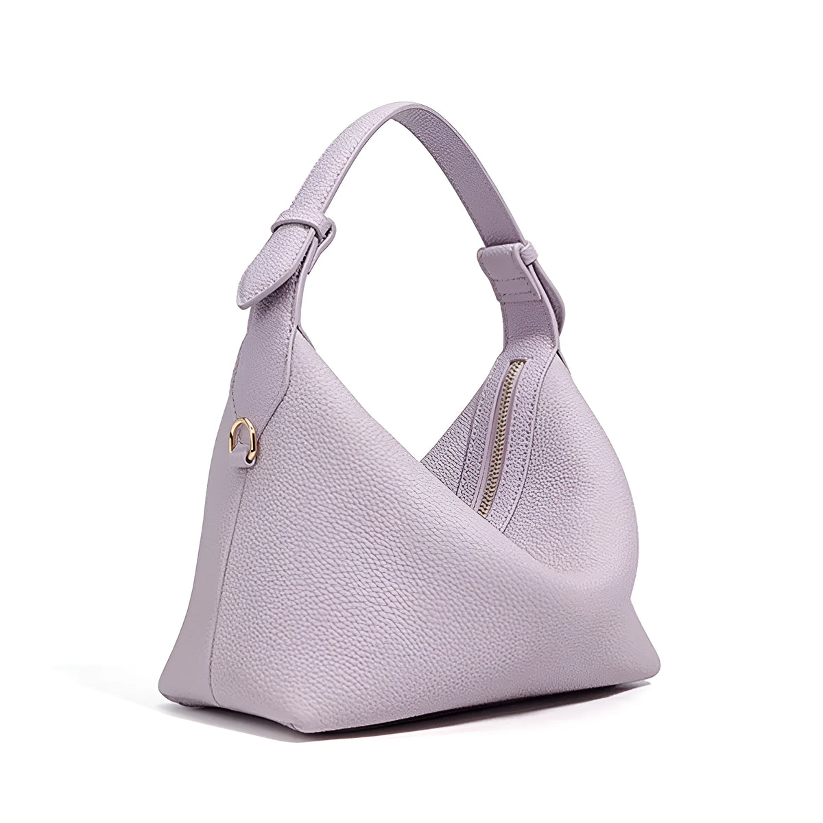 Genuine leather women's cross-body bag in dumpling shape with first layer cowhide, beige colour, size 23cm