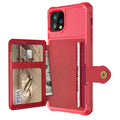 Imitation leather iPhone case with card wallet compartment in black blue green pink red colours