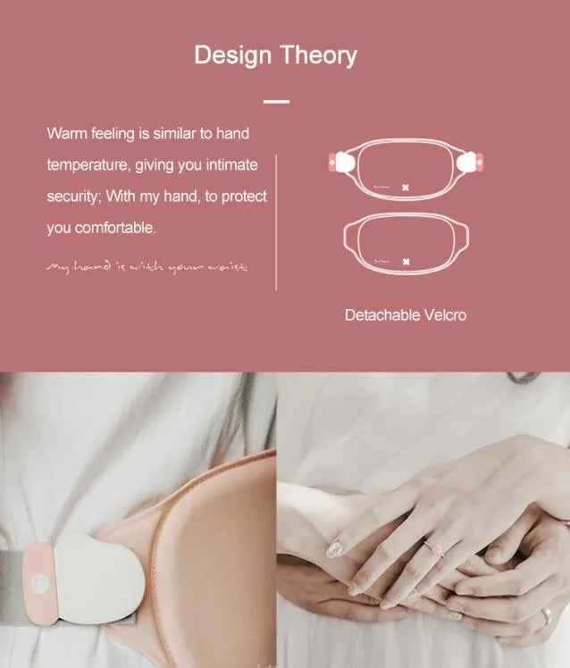 Rechargeable menstrual pain relief belt with three heat settings and three massage speeds, 300 x 150 x 10mm, basic model