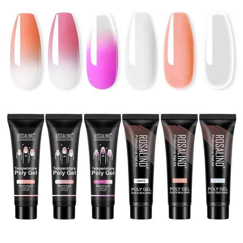 15ml multi-color mixed builder gel for nail extension with LED UV curing