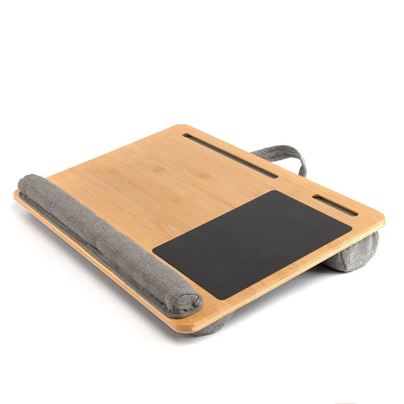 Lazy sofa lap computer desk in bamboo and fabric Japanese style with card slot and two size options