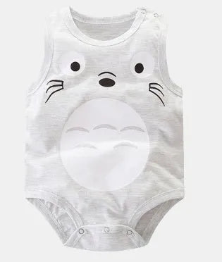 Newborn baby vest romper made from cotton in animal print designs