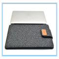 Felt laptop bag clamshell case in khaki colour for 11-15 inch tablets and notebooks with frosted texture