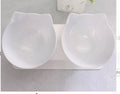 Non slip double cat bowl with raised stand transparent plastic pet feeder for dogs and cats