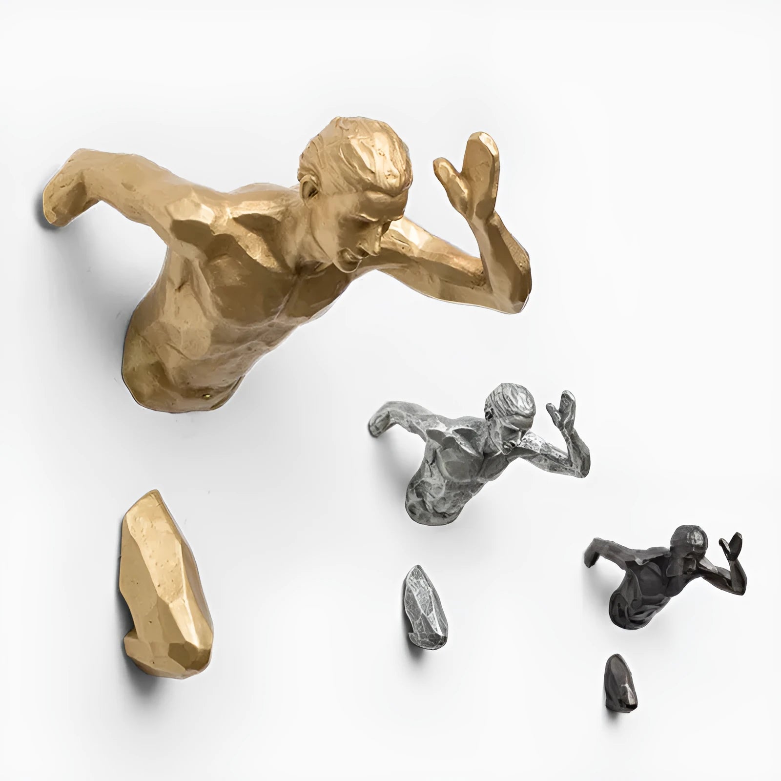 Modern solid resin character wall hanging decoration in a minimalist style
