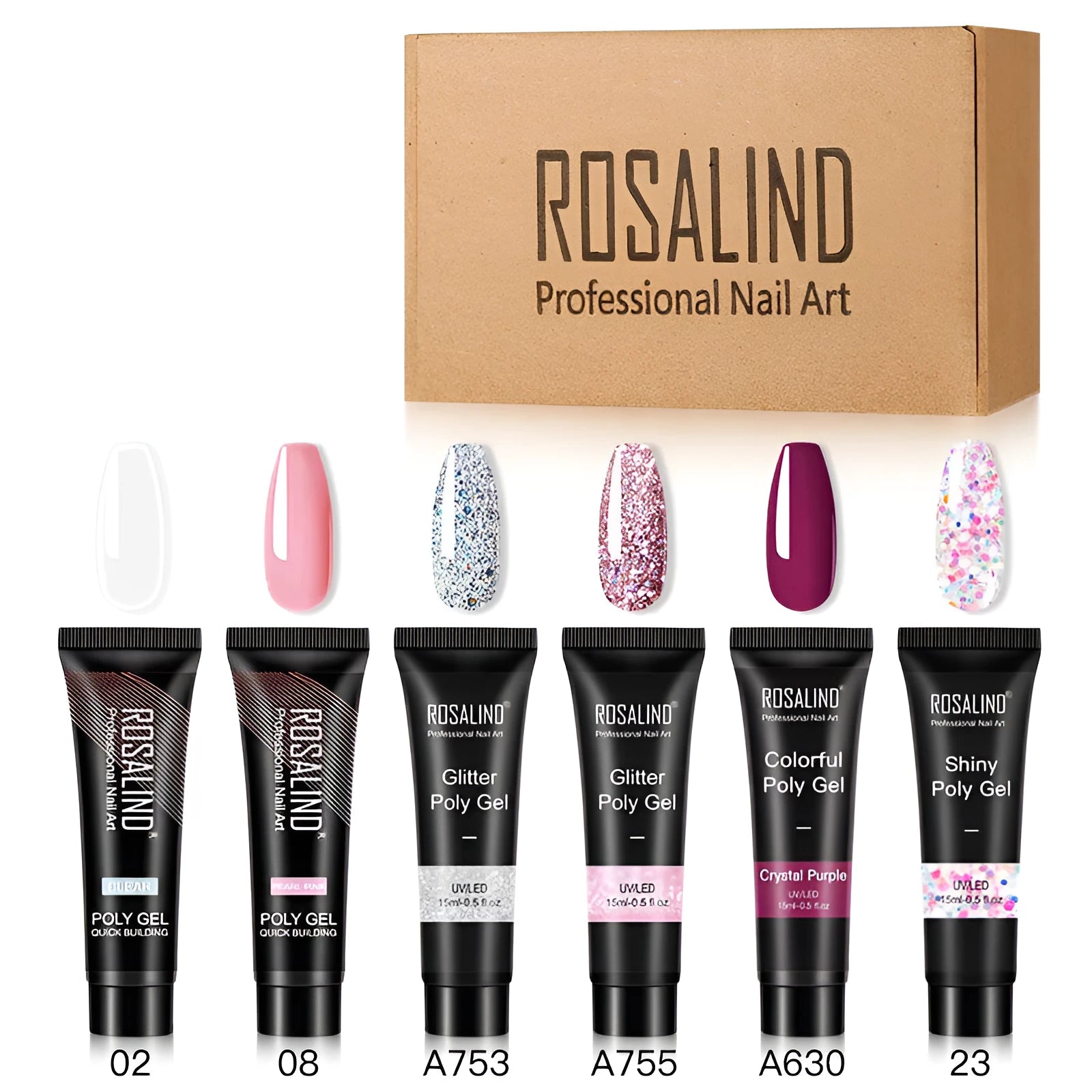 15ml multi-color mixed builder gel for nail extension with LED UV curing