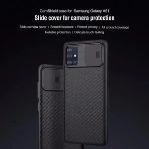 CamShield Samsung Galaxy A51 black PC back cover phone case front view