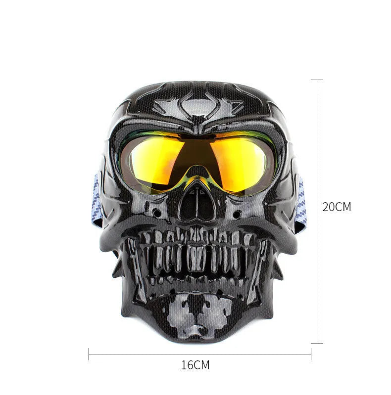 Motorcycle windproof skull goggles with high-definition lens for cycling and off-road use