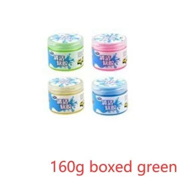 Blue and yellow blocks of magic cleaning gel adhesive putty for dust removal, 160g size.