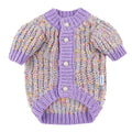 Purple dog cardigan sweater for XL and XXL pets in casual polyester design