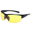 Men's semi-frameless athletic sunglasses for cycling in Bright Black Blue Mercury colour