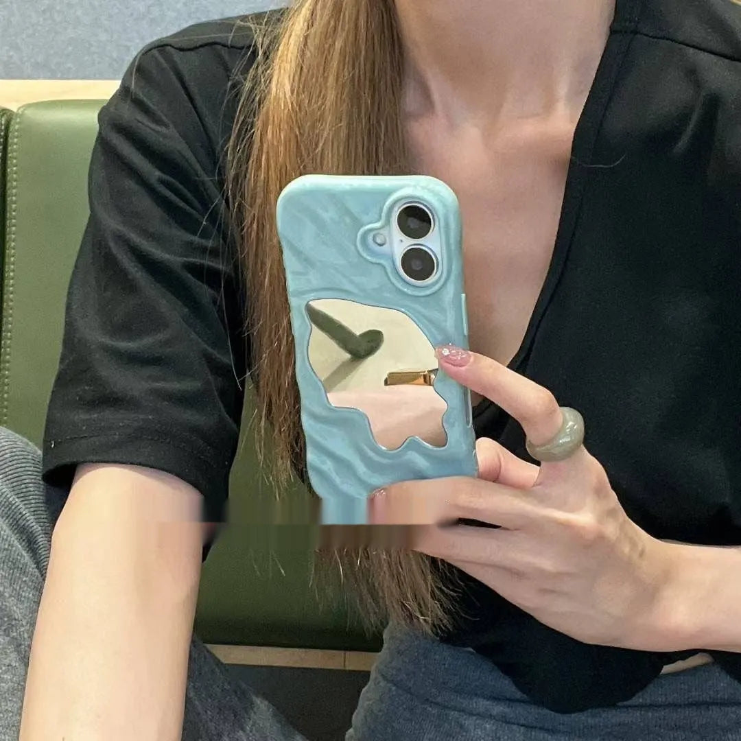 Water ripple texture iPhone case with mirror surface in five colour options