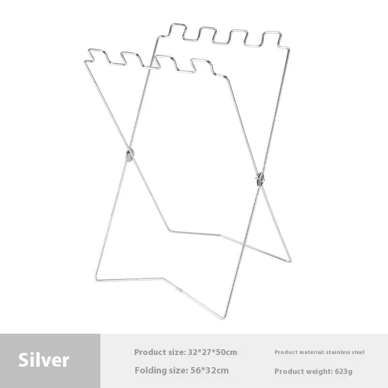 Stainless steel folding garbage bag bracket in Korean style design for outdoor use