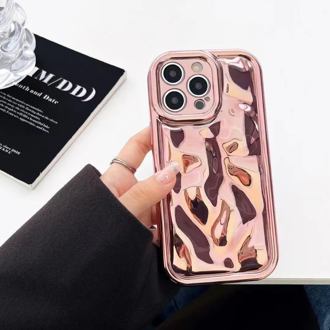 All-inclusive TPU phone case with electroplated meteorite pattern for iPhone in black colour