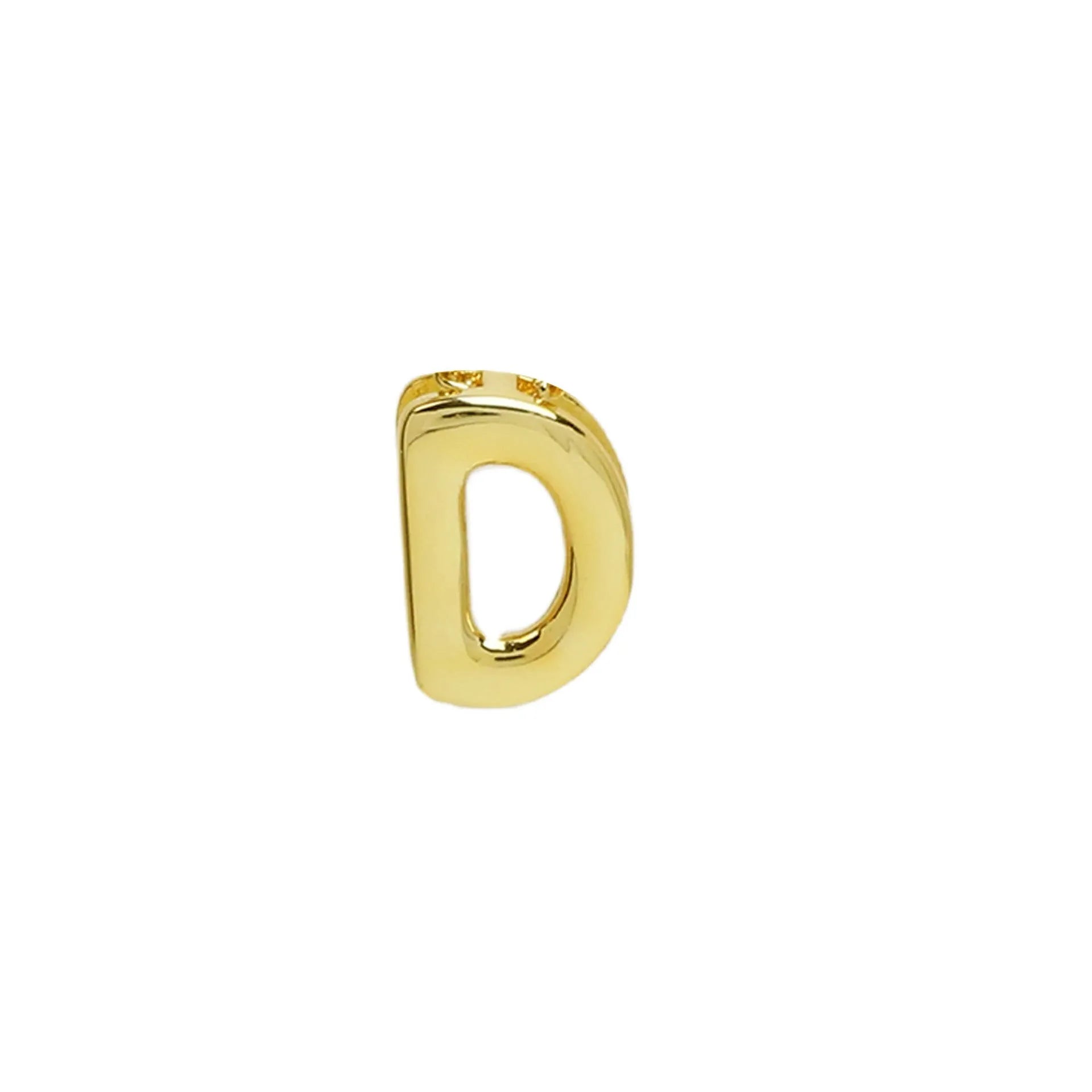 18k electroplated gold DIY letter name bracelet with smooth bubble surface on copper alloy