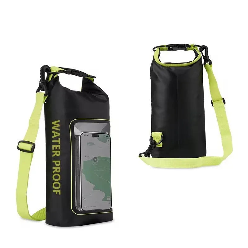 Waterproof bucket bag crossbody in army green for outdoor swimming and drifting