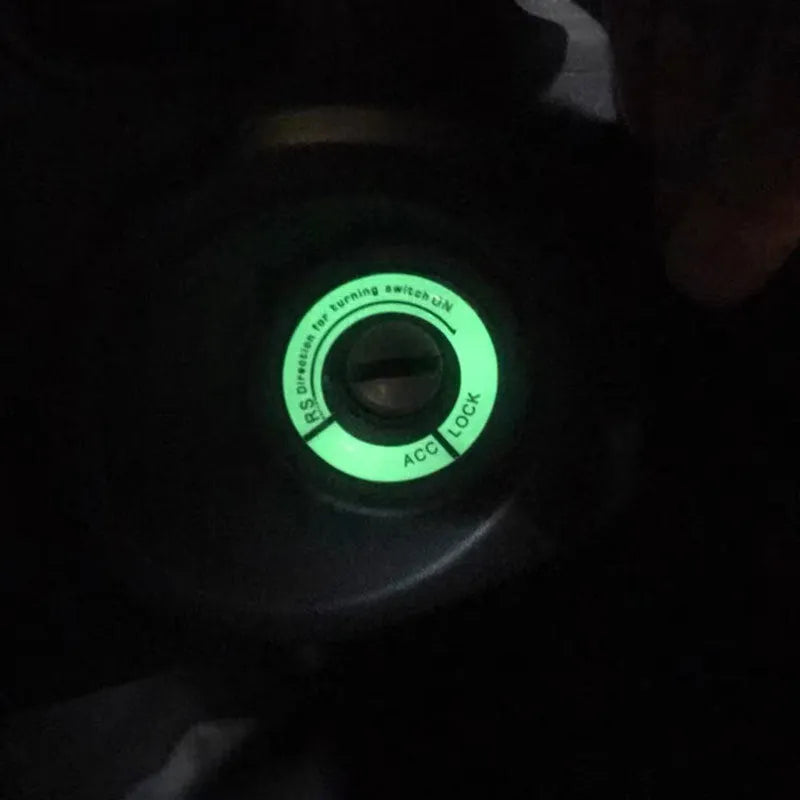 3D stereo fluorescent car keyhole sticker in black with glow effect for night visibility