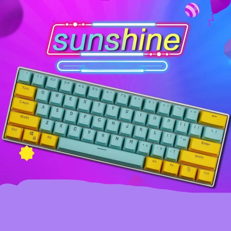 PBT transparent keycap set with OEM height profile and two-shot injection light-transmitting characters for 60% mechanical keyboards