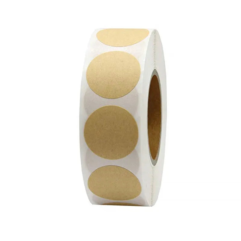 Chroma colour code point label stickers roll showing 2.5cm round labels in multiple colours with permanent glue