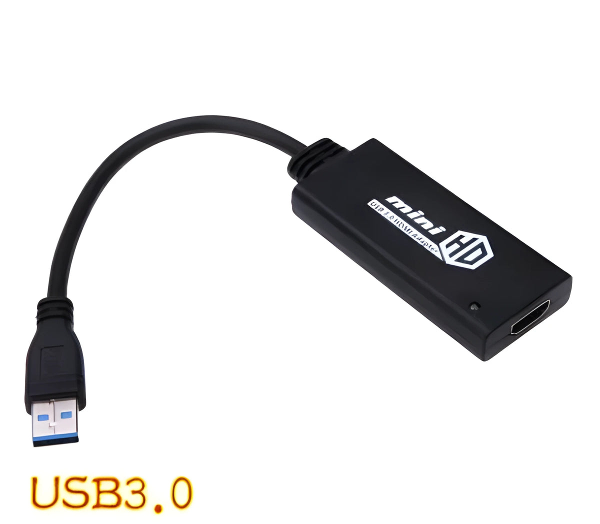 DM-HN09 USB 3.0 to HDMI adapter cable in black on a white background