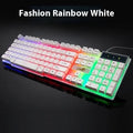 USB gaming keyboard cable with glowing RGB lighting in a braided white or black design