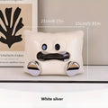 White ceramic tissue box holder for living room and table storage with polished glazed surface