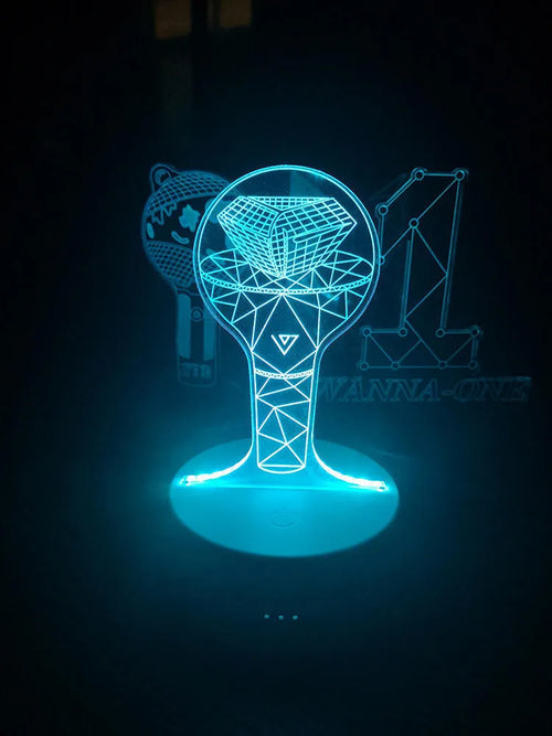 Acrylic transparent display stand holding BTS Light 101 Tower Gem building lamp